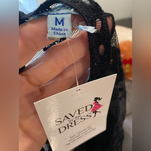 She + Sky Black Lace V Neck Romper Size Medium - Picture 6 of 9